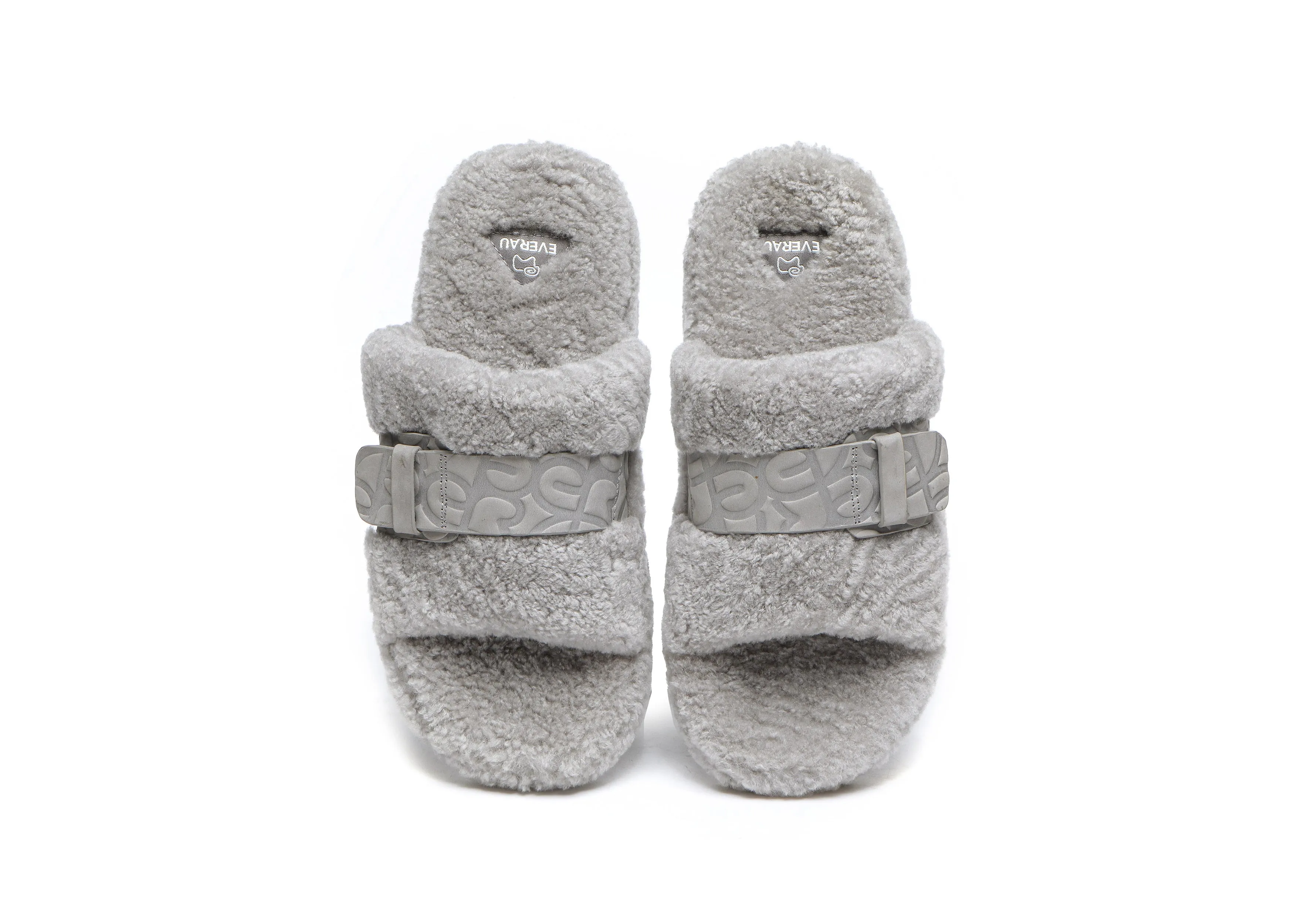 EVERAU® Curly Sheepskin Wool Slides Women Croft