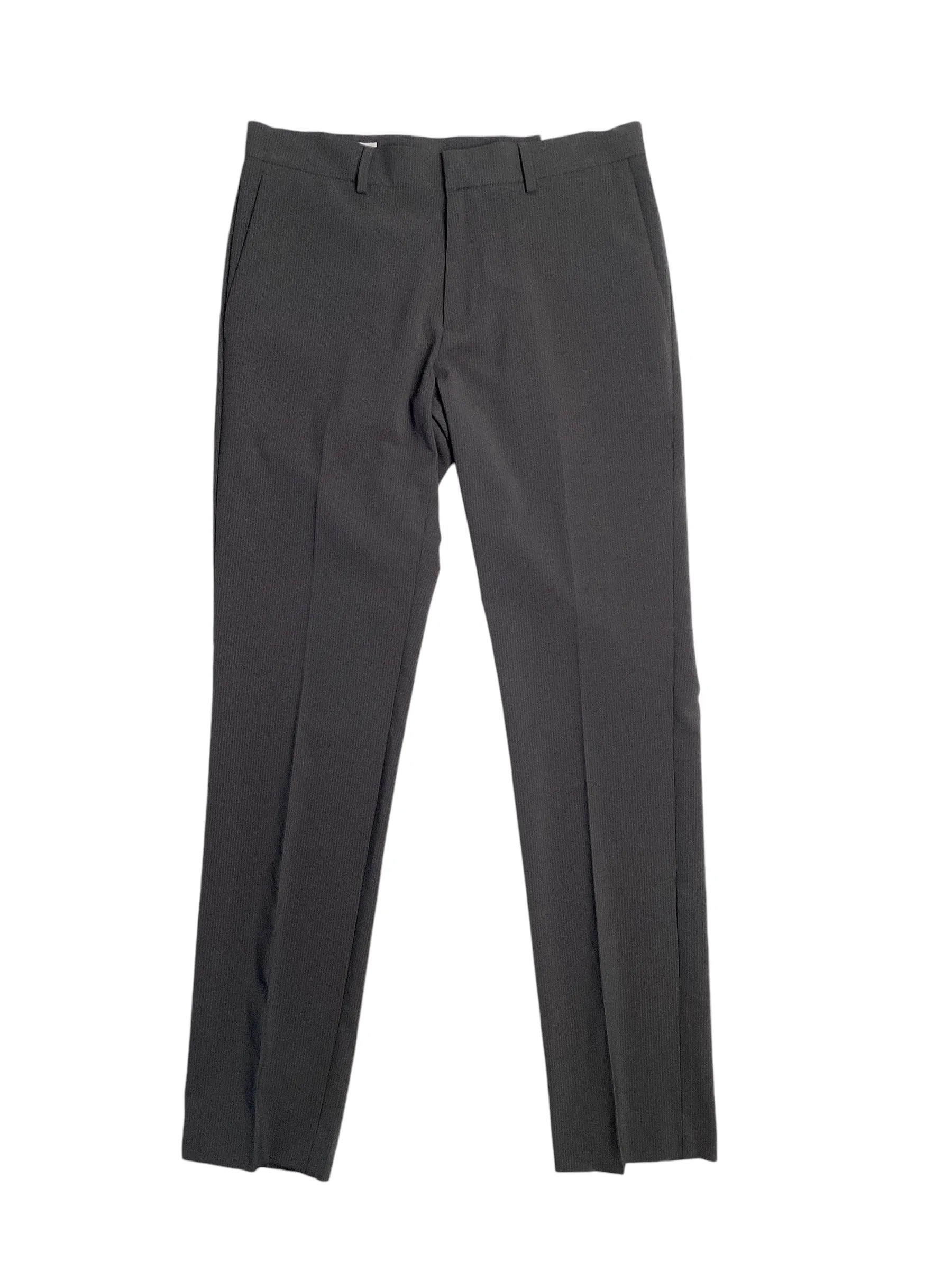 Perry Ellis Portfolio Men's Slim Fit Flat Front Pants Med Grey 30 x 32